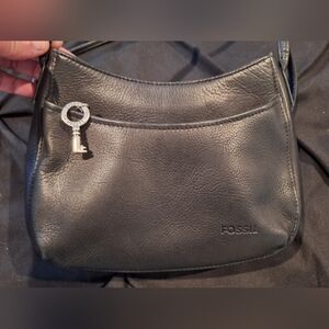 Fossil Black Leather Mini Bag.